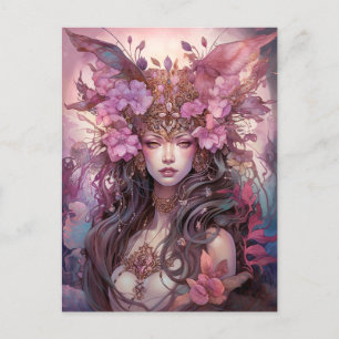 Pink Lila Fairy Queen Fantasy Art Postkarte