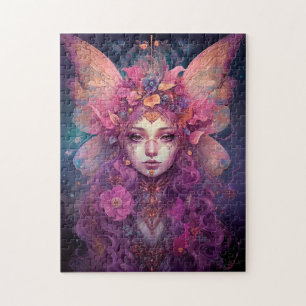 Pink Lila Fairy Queen Fantasy Art Puzzle