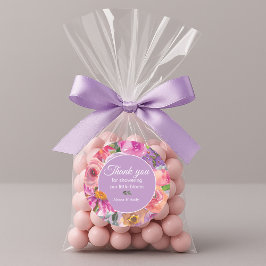 Pink Lila Floral Kleine Blütendusche Runder Aufkleber