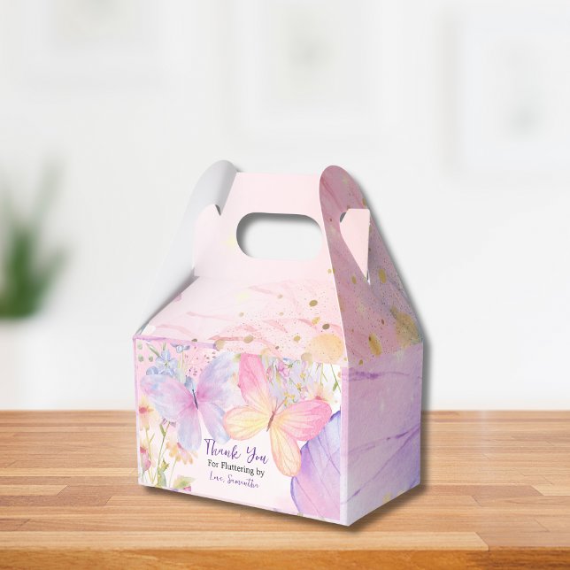 Pink Lila Floral Oh Baby Butterfly Babydusche Geschenkschachtel (Von Creator hochgeladen)