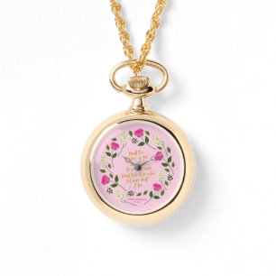 Pink Lila Floral William Shakespeare Armbanduhr