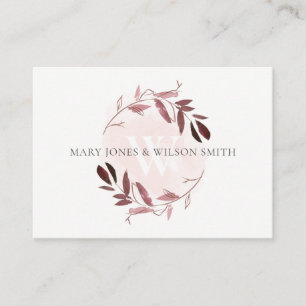 PINK LILA FOLIAGE WREATH WEDDING GUT BEGLEITKARTE