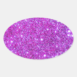 Pink Lila Funkelnd Glam Glitzer Designer Ovaler Aufkleber