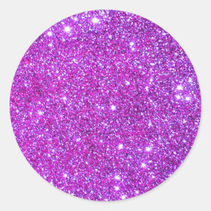 Pink Lila Funkelnd Glam Glitzer Designer Runder Aufkleber