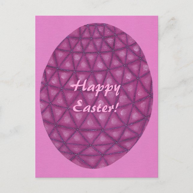 Pink Lila Geometric Happy Ostereier Postkarten (Vorderseite)
