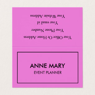 Pink Lila Girly Lavender Event Planner Elegant Visitenkarten