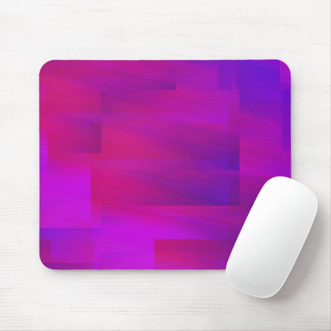 Pink Lila Glitch Art Vaporwave Analog Mousepad (Mit Mouse)
