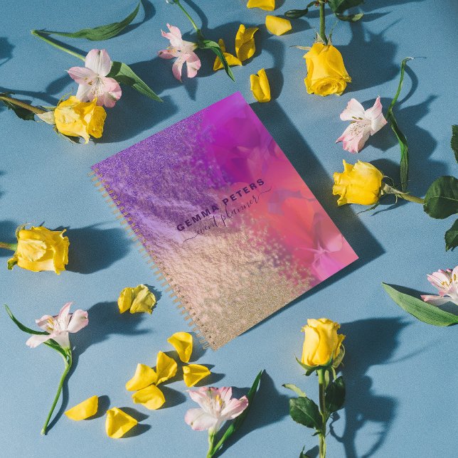 Pink Lila Gold Foil Glitzer Kalligrafie Script Planer (Von Creator hochgeladen)