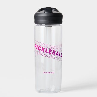 Pink Lila Gradient Pickleball Typografie Name Trinkflasche