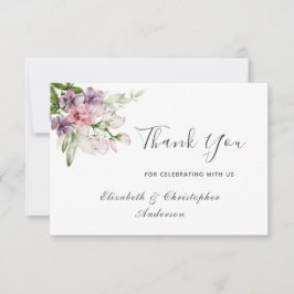 Pink Lila grüne Blumenzehen Dankeschön Karte