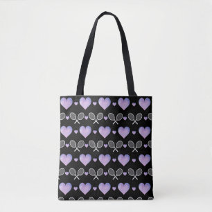 Pink Lila Hearts Pattern Tennis Rackets Liebe