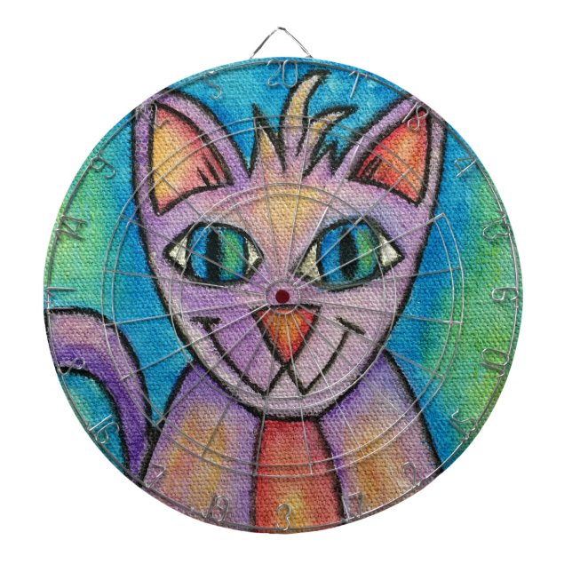 Pink Lila Kitty Cat Dartscheibe (vorne)