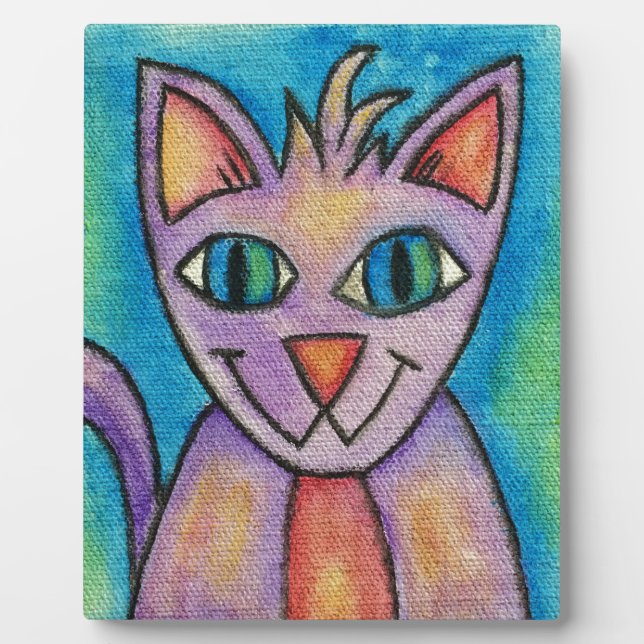 Pink Lila Kitty Cat Fotoplatte (Vorderseite)