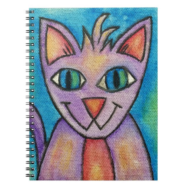 Pink Lila Kitty Cat Notizblock (Vorderseite)