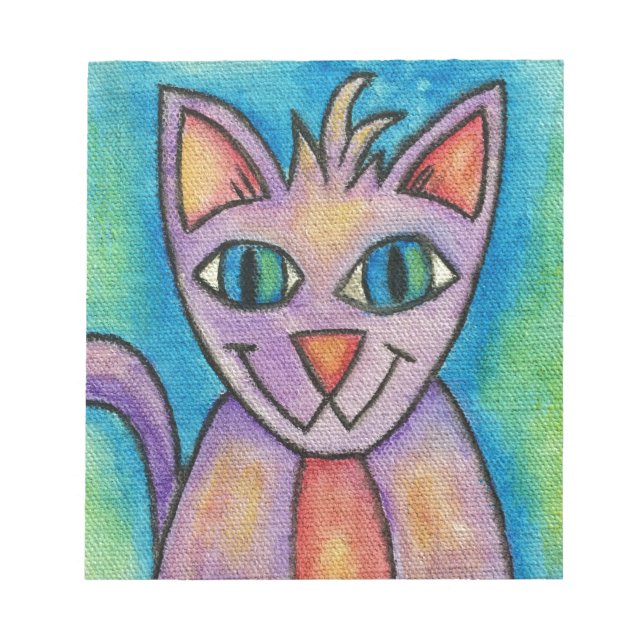 Pink Lila Kitty Cat Notizblock (Vorderseite)
