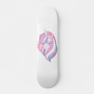 Pink Lila Magical Unicorn Fantasy Skateboard
