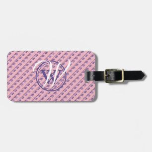 Pink Lila Monogram Proverbs Scripture Luggage Gepäckanhänger