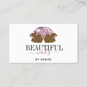 PINK lila Nagelsalon Handschwanztechniker Visitenkarte