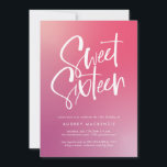 Pink Lila Ombre Calligraphy 16 . Geburtstag Einladung<br><div class="desc">Rosa Lila Ombre Kalligraphie 16 . Geburtstag Invitation zeigt moderne Kalligraphie auf einem hellen und farbenfrohen Hintergrund.</div>