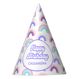 Pink Lila Pastell Watercolor Rainbow Party Hut Partyhütchen