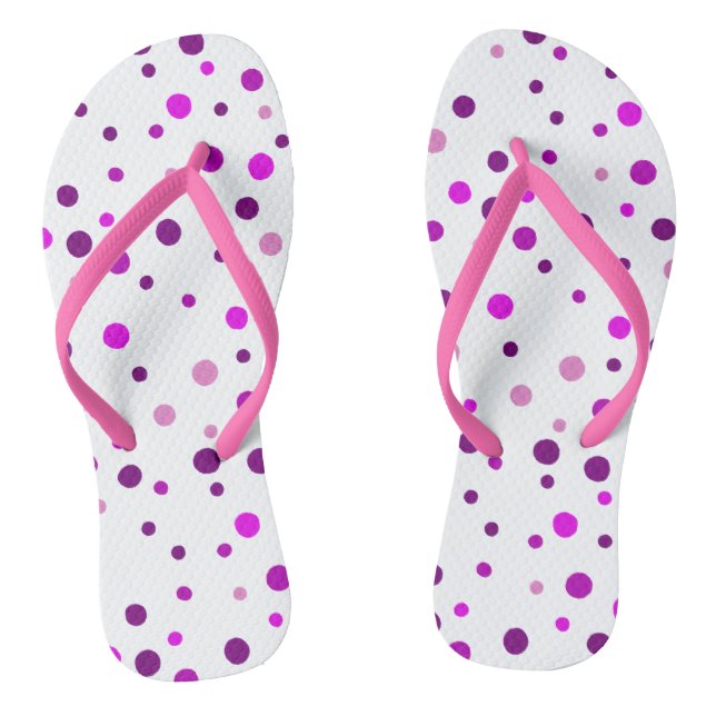Pink Lila Polka Dots FlipFlops (Fußbett)