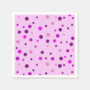 Pink Lila Polka Dots Light Pink Paper Napkins Serviette