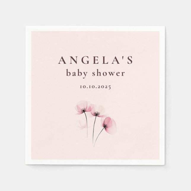 Pink & Lila Poppy BläsernBaby Dusche Serviette (Vorderseite)