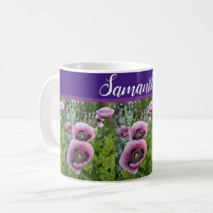 Pink Lila Poppy Blume Pappies Blumenstrauß Kaffeetasse