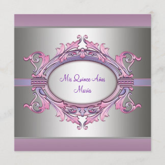 Pink Lila Quinceanera Einladung