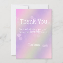 Pink Lila Rainbow Girl Danke Karte