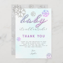 Pink Lila Rhinestones Babydusche Danke Einladung
