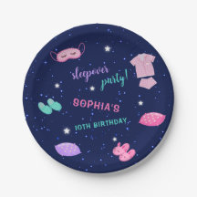 Pink Lila Sleepover Geburtstagsparty Stars