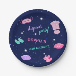 Pink Lila Sleepover Geburtstagsparty Stars Pappteller