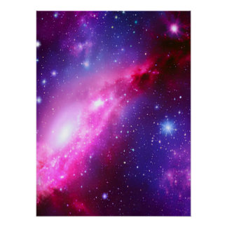 Pink Lila Spiralgalaxie Glossy Poster