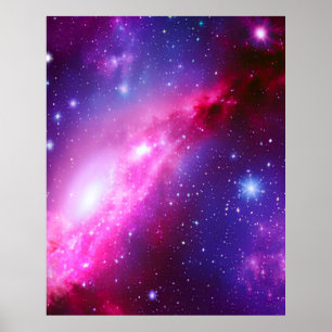 Pink Lila Spiralgalaxie Poster