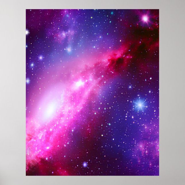 Pink Lila Spiralgalaxie Poster (Vorne)