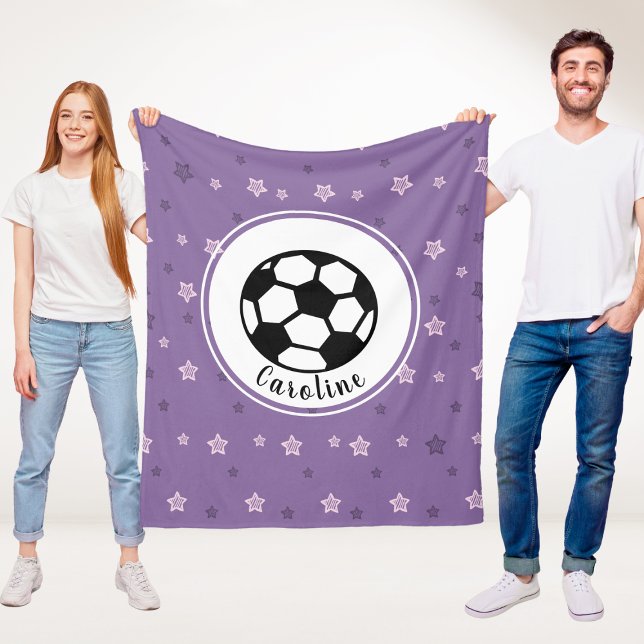 Pink & Lila Star Girl Soccer Individuelle Name Fleecedecke (Von Creator hochgeladen)
