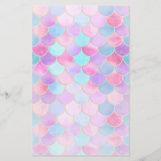 Pink, Lila und Aqua Mermaid-Muster (Vorderseite)
