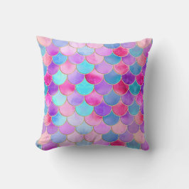Pink, Lila und Aqua Mermaid-Muster Kissen