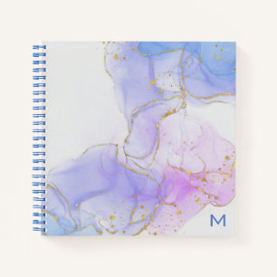 Pink, Lila und Blue Alcohol Ink Plane Notizbuch