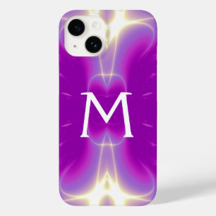 PINK LILA VIOLET FRAKTAL LIGHT WAVS MONOGRAM Case-Mate iPhone HÜLLE