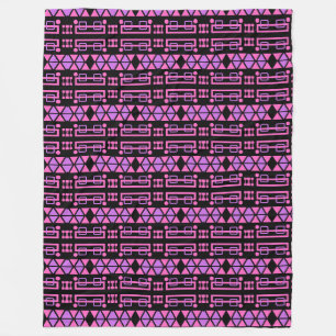 Pink Lila Ziermuster Fleecedecke