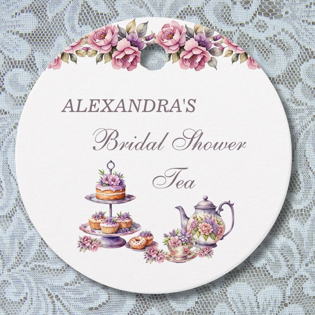 Pink Lilac Floral Tee Brautparty Vielen Dank Geschenkanhänger (Von Creator hochgeladen)