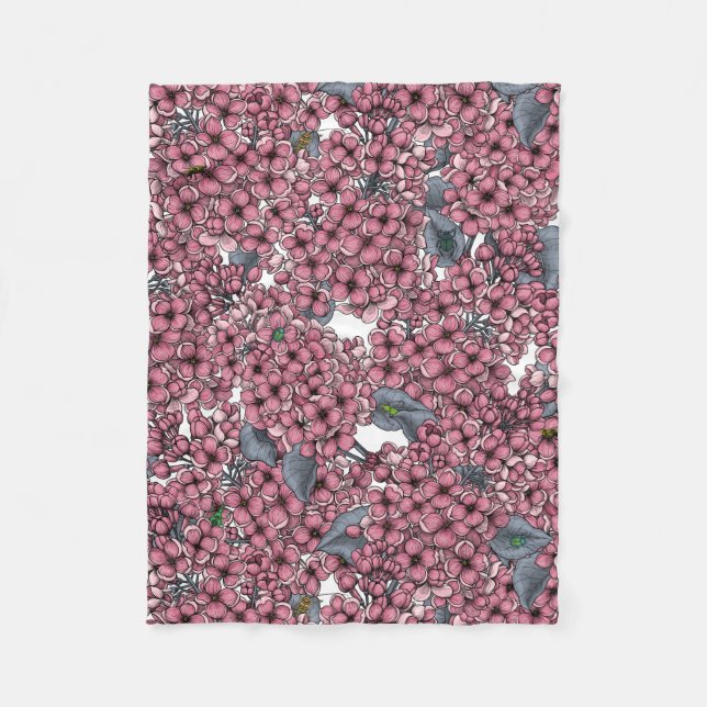 Pink Lilac Garten Fleecedecke (Vorderseite)
