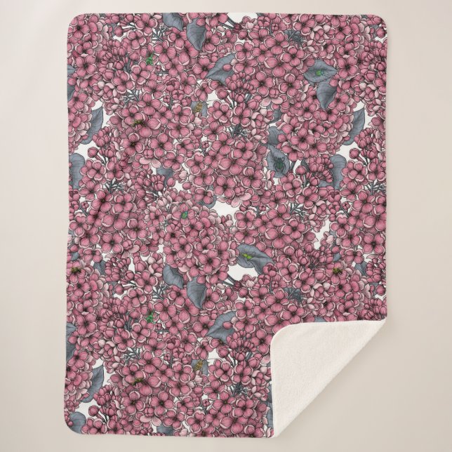 Pink Lilac Garten Sherpadecke (Vorderseite)