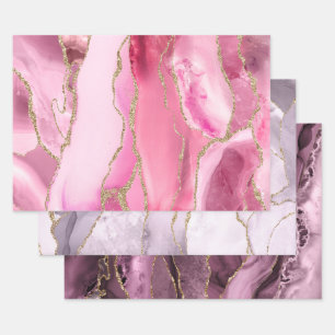 Pink lilac lila agate Packpapier Blatt