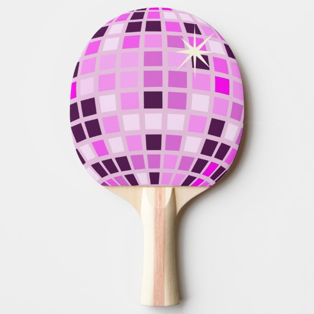 Pink Lilac Lila Retro Modernes Diskothek Ball Tischtennis Schläger (Vorderseite)