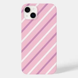 Pink, Lilac und weiße Diagonalstreifen Case-Mate iPhone 14 Plus Hülle
