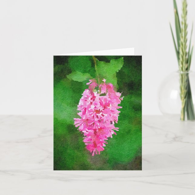 Pink Lilac Watercolor Blank Card Karte (Vorderseite)