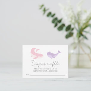 Pink Lilac Whale Babydusche Windelwindeln Begleitkarte